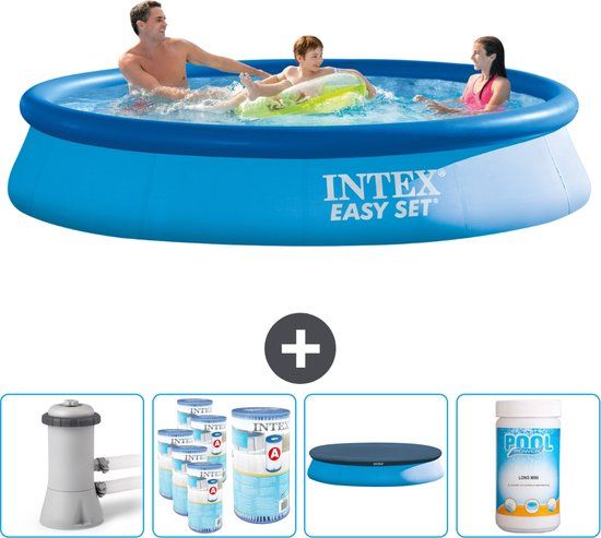 Intex Easy Set Zwembad - Rond - 366 x 76 cm - Blauw - Incl. Pomp, Filters & Afdekzeil