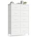 SONGMICS BELLAH Collection LGS125WH01 Commode, opbergkast voor slaapkamer, hal, entree, woonkamer, stalen frame, 10 laden, moderne stijl, wolkenwit en sneeuwwit