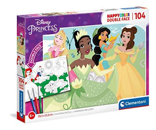 Clementoni Disney Princess 104-delige kinderpuzzel voor het kleuren van kinderen 6 jaar en ouderen 25714