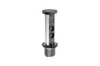 GTV Camino Inbouwtafelstopcontact, 80 mm, 2 x Schuko, USB-A+C, inductielading 10 W, kabel van 1,5 m, zwart