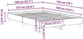 vidaXL Bedframe Sonoma Bewerkt hout 193 x 140 cm