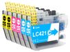 Brother 6 x LC421 cartouches d'encre pour DCP-J1050DW, MFC-J1010DW