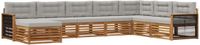 vidaXL - Buiten - bank - set - 8 - st - Naturel - en - lichtgrijs - Massief - Acacia - Hout