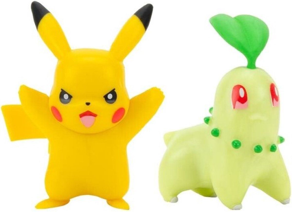 Wicked Cool Toys Pokemon Battle Figure Pack - Chicorita + Pikachu