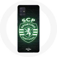 Maniacase Hoesje Samsung Galaxy A71 scp sportief portugal lichtgevende zwarte achtergrond