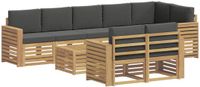 vidaXL Buiten bankenset 9 st Wit en antracietkleurig Polyester