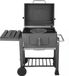 Chariot de grill XXL – Grill à charbon avec décapsuleur et cendrier amovible – Bac à charbon réglable – Avec étagères latérales et crochets – Noir – 116 x 55,7 x 100 cm