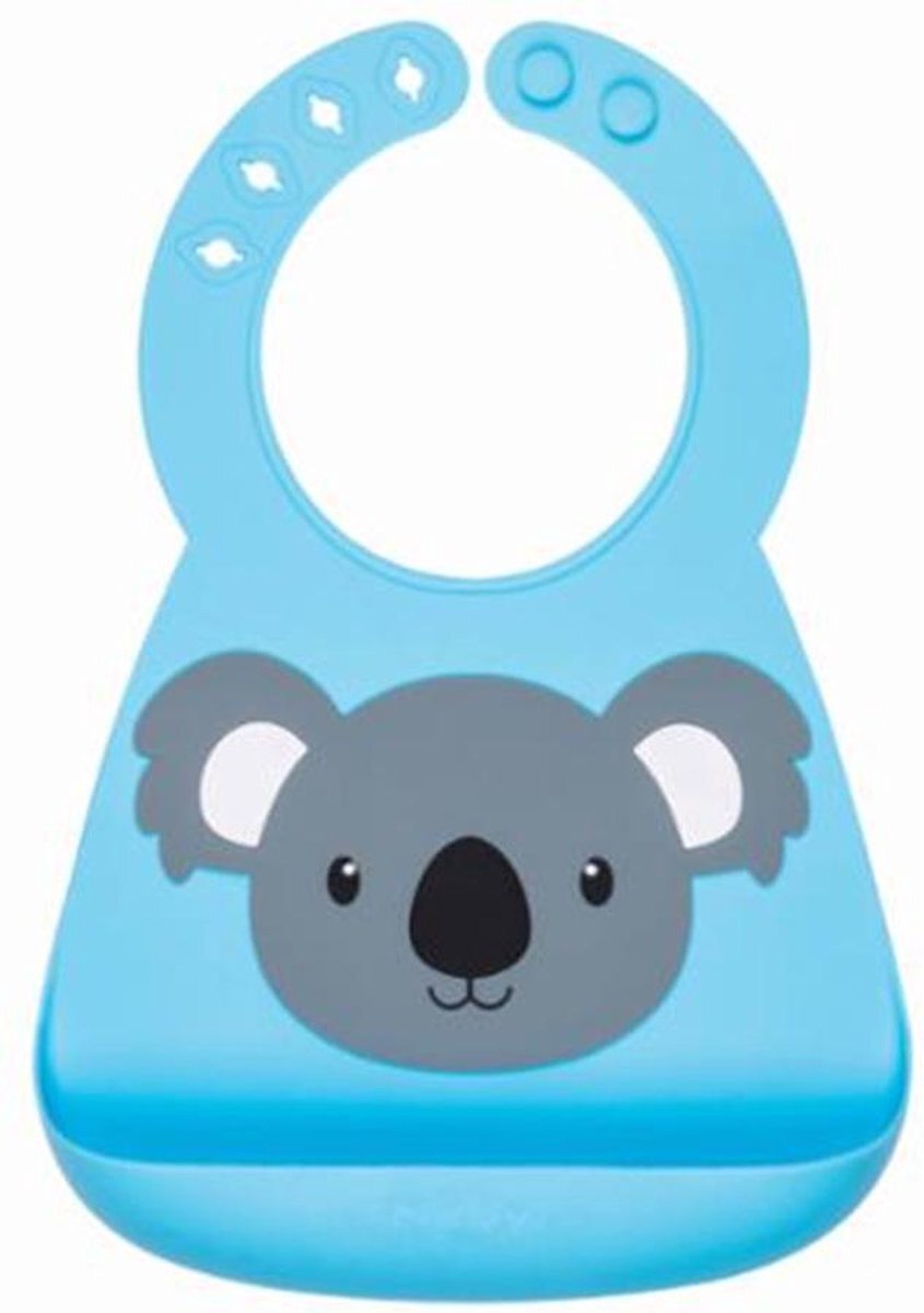 Nuby 3D slabbetje Koala 25 x 19,9 cm siliconen blauw blauw