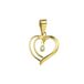 Lucardi Dames 14karaat geelgouden hanger hart met diamant 0,02ct