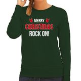 Bellatio Decorations Shoppartners Bv Foute Kersttrui Merry Christmas Rock on - groen - dames - S