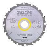 Metabo Zaagblad "Power Cut Wood - Professional" 165x2.0/1.2x20 Z14 FZ/FA 10° - 1 Stuk