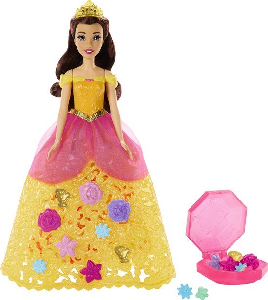 Mattel Disney Princess Belle in Bloemenjurk Pop