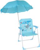 Merkloos Relaxdays Kinderklapstoel met parasol - haai