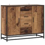 vidaXL Dressoir Oud hout 92 x 35 x 76 cm Bewerkt hout