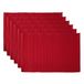 DII Basic Everyday geribbeld tafelblad 100% katoen, placematset, 13x19, tango rood, 6-delig