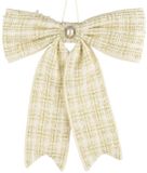 Kaemingk Kerststrik Champagne met Broche 33 cm Polyester