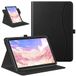 Fintie Universele roterende hoes voor 9 10 10,1 inch tablet - 360 graden draaibare slimme beschermende standaardhoes met zak compatibel met 9" - 10,9" touchscreen tablet (zwart)