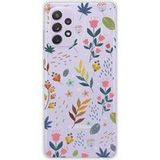 Samsung Galaxy A72 4G Fleurs colorees bedrukt siliconen hoesje