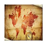 Homemania Wereldkaart voor woonkamer, slaapkamer, meerkleurig, 60 x 3 x 60 cm, HM20KNV60 x 60 – 238, polyester, hout