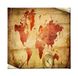 Homemania Wereldkaart voor woonkamer, slaapkamer, meerkleurig, 60 x 3 x 60 cm, HM20KNV60 x 60 – 238, polyester, hout