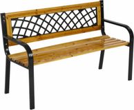 Lesliliving Tuinbank York 118x50x74 cm metaal zwart
