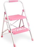 Famanu – Inklapbare trapladder met 2 treden stalen frame brede antislip pedalen tot 150 kg