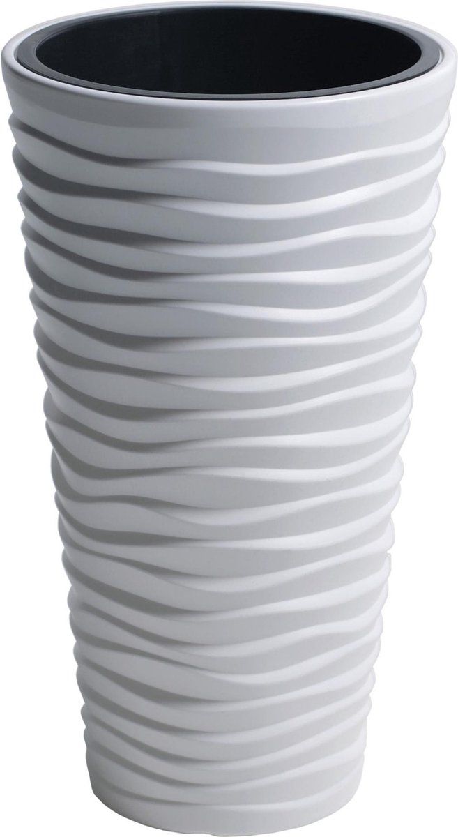 Prosperplast Sand bloempot/plantenpot - 3 stuks - wit - 39 x 75 cm