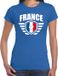 Bellatio Decorations Shoppartners Bv France landen / voetbal t-shirt - blauw - dames - voetbal liefhebber L
