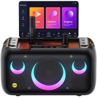 Ikarao Karaoke set voor Volwassenen - Break X1 - 2 Draadloze Microfoons - 800W - Zwart