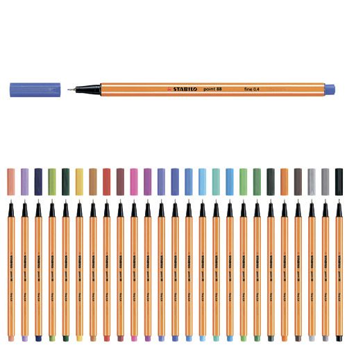Stabilo Point 88 - 88-41 - blauw, oranje - Fijnschrijvers
