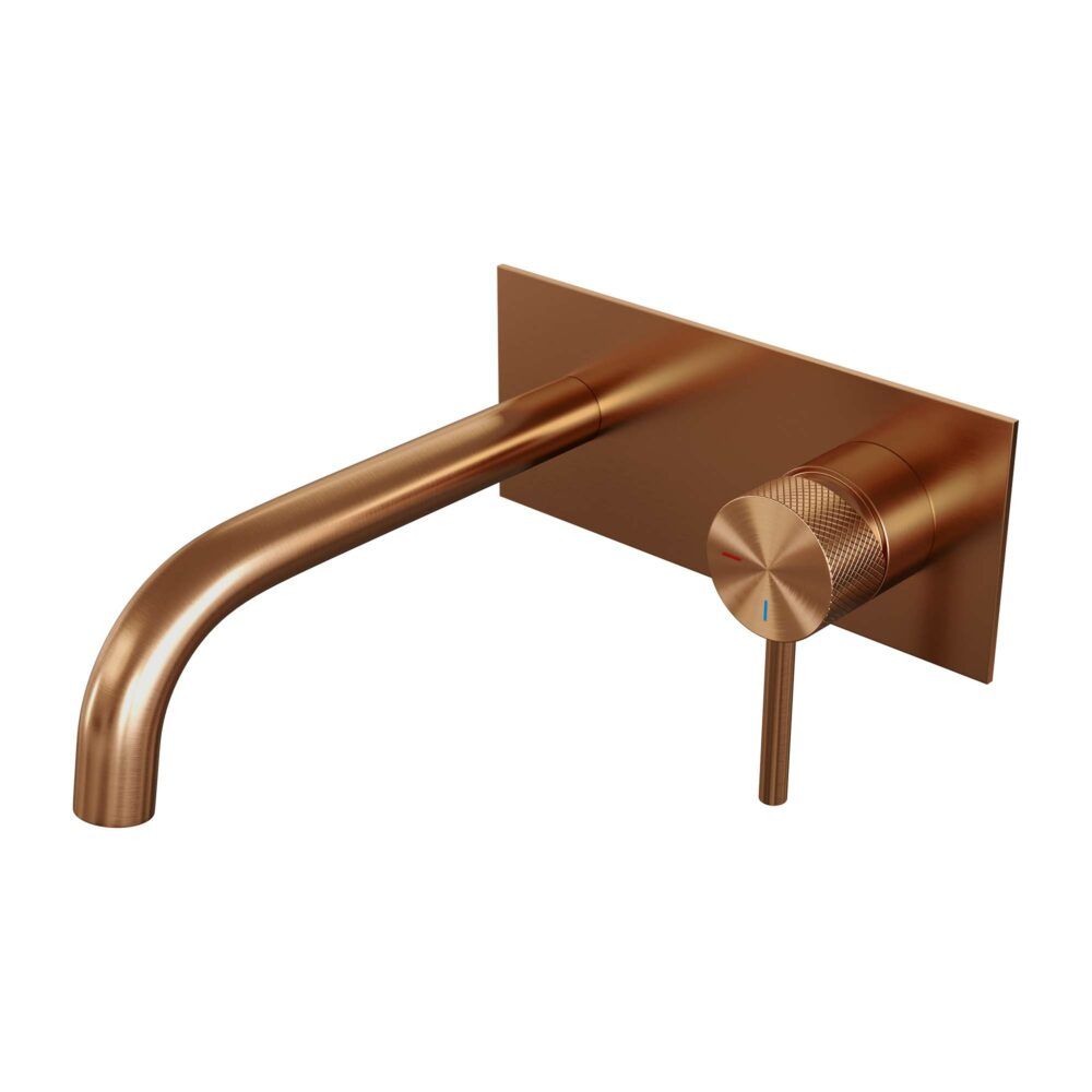 Brauer Copper Carving Inbouw Wastafelkraan met Ronde Hendel - Koper