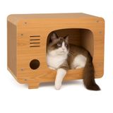 Petsona Krabplank Voor Katten Speeltuin Krabplank & Krabdeken Voor Katten Speelgoed Zelfwerkend, Natuurlijk
