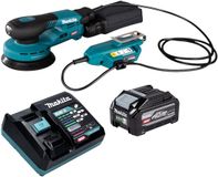 Makita BO 001 CGU101 accu-excentrische schuurmachine 40 V max. 125 mm 5,0 mm slag Brushless + 1x accu 4,0 Ah + oplader