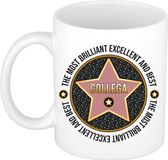 Bellatio Decorations Cadeau koffiemok voor de beste collega - walk of fame - keramiek - 300 ml