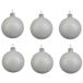 Decoris kerstballen - 6x stuks - wit - D8 cm - glas
