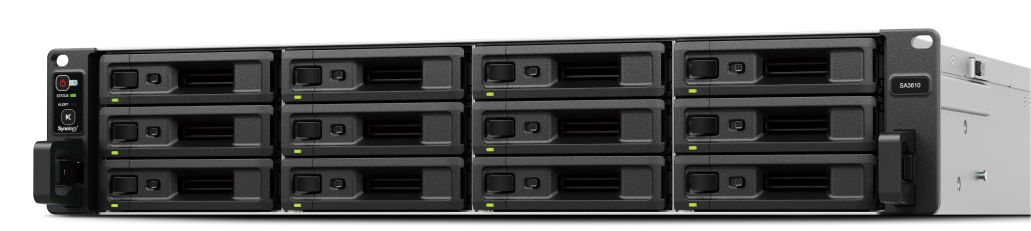 Synology SA3410 - NAS server - Rack (2U) - Intel Xeon D-1541 - 16GB RAM - 12 Bay - Black, Grey