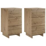 vidaXL Nachtkastje 2 stuks Artisan eiken 33,5 x 34,5 x 60 cm Bewerkt hout