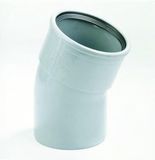 DYKA Bocht 1x mof 1x spie 22.5° manchetverbinding klasse 41 PVC grijs keurmerk BRL52100/BRL52200 110mm