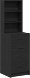 vidaXL Highboard Zwart Eiken 41 x 135 cm