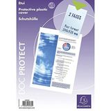 Exacompta - Ref. 5385E - Pak van 10 beschermingsetuis enkel - 2 zichten voor het beschermen van 24x32 cm documenten - 32,2x24,9cm opbergformaat - In glad 20/100e PVC- Intensief gebruik - Kleur:kristal