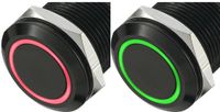 TRU COMPONENTS 702477 LAS1-AGQ-11E/R-G Vandalismebestendige druktoets 250 V/AC 5 A 1x uit/(aan) Moment Rood, Groen 1 st