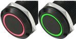 TRU COMPONENTS 702477 LAS1-AGQ-11E/R-G Vandalismebestendige druktoets 250 V/AC 5 A 1x uit/(aan) Moment Rood, Groen 1 st