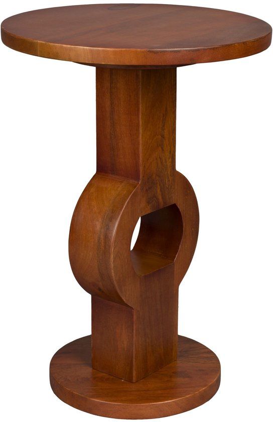 Dutchbone Tondo Bijzettafel Rond 36 cm Mangohout Bruin