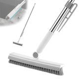 Brosse de sol Manche télescopique 145cm - Brosse de nettoyage 3-en-1 - Pivotante à 180 degrés - Poils rigides - Convient pour cuisine/salle de bain - Balai ménager