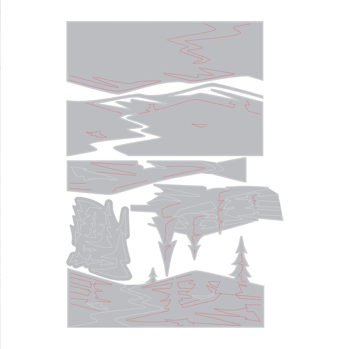 Sizzix Thinlits Die Set - 6PK Snowscape Colorize 664971 Tim Holtz