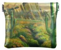 Portefeuille en cuir PU avec motif cactus