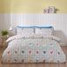 Catherine Lansfield Riviera Tegels Omkeerbare King Dekbedovertrek Set met Kussenslopen Blauw