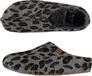 Apollo Dames instap slippers/pantoffels - luipaard print - grijs - maat 39-40