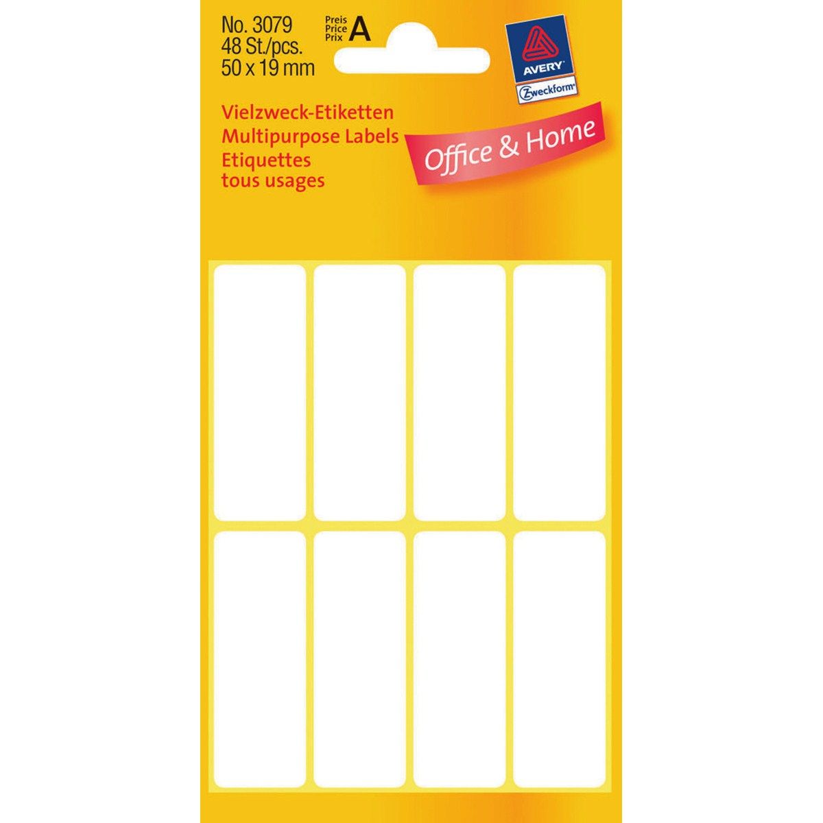 Avery Universele Etiketten - wit - 50 x 19 mm - permanent klevend