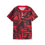 PUMA AC Milan Aufwärmshirt für Damen, Schwarz/Rot, Größe XXL
